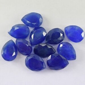 89.30 Ct Natural Blue African Sapphire Pear Cut Loose Gemstone Lot 11 Pieces
