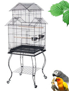 Large Pagoda Roof Top Lovebird Cockatiels Finch Parakeets Bird Cage W/Stand 347