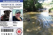 Customized Service Animal Dog Id Emotional Card ESA with Handler QR Code Durable