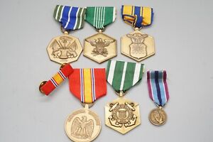 Vietnam War Army, Navy, USMC, USAF Medals & Ribbon Bar Lot Of 7