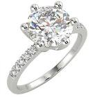 1.88 Ct Round Cut VS2/E Solitaire Pave Diamond Engagement Ring 14K White Gold