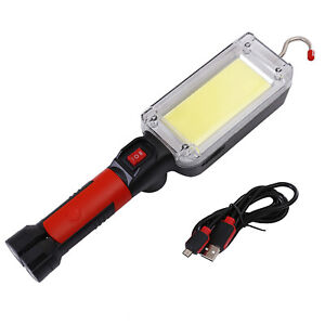 Bright Flashlight USB Rechargeable Work Light LED Magnetic Hangable COB Lamp