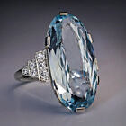 Fashion 925 Silver Filled Ring Oval Cubic Zircon Women Wedding Jewelry Sz 6-10