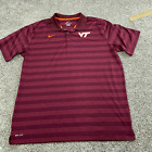 Virginia Tech Hokies Polo Shirt Mens 2XL XXL Red Nike VT Mens