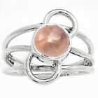 Natural Rose Quartz - Madagascar 925 Sterling Silver Ring s.8 Jewelry R-1141