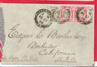 Transvaal KE 1d Pair + 1/2d used on cover to USA 1905