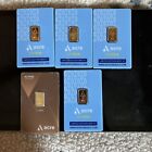 Acre 2.5 Gram .9999 Fine Gold Bar 4 Limited And 1 Alpine Edition. Lot Of Five.
