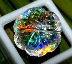Natural Mystic Quartz Gemstone Haxagon Shape 25 ct Ct Rainbow