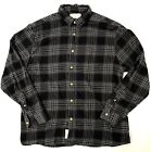 Abercrombie & Fitch Shirt Mens 2XL Black Buffalo Plaid Flannel Button Up