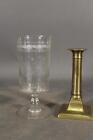 RARE 19TH C HAND BLOWN AND ACID ETCHED GLASS CELERY VASE EARLY PEDESTAL BASE