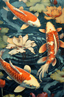 Koi Fish Pond Lake Digital Image Picture Photo Wallpaper Background Desktop Art