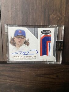 2016 Topps Dynasty Jacob DeGrom Patch Auto 4/5 Game Used Letterman Patch