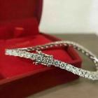 4MM Vintage 7Ct D/VVS1 Diamond Womens Tennis Bracelet Solid 14k White Gold Over