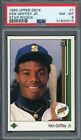 Ken Griffey Jr 1989 Upper Deck Baseball Star Rookie Card RC #1 Graded PSA 8