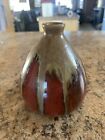 Vintage Drip Glaze Striking Brown/Green Pottery Bud Vase