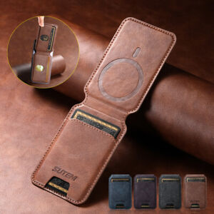 Leather Magnetic Mag safe Card Stand Wallet For iPhone 15 14 13 12 11 Pro Max