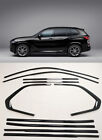 10x Black Stainless Steel Window Strip Cover Trim For 2019-2022 BMW X5 G05