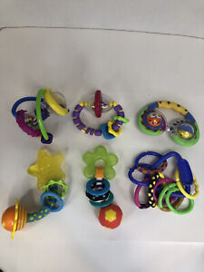 Baby Rattles Teethers Toys Brand Variety Lot of 6 Early 2000's D2