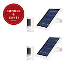 Ring Stick Up Cam Battery with Solar Panel Bundle Deal Camera (2 Pack, White)