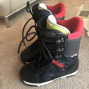 DC Super Park Snowboard Boots Mens Size 8.5 Mens Black Boa / Lace Up Hybrid