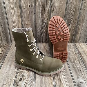 Timberland Women's AUTHENTIC WATERPROOF FLEECE FOLD DOWN Olive Boots Size 10