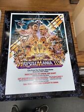 WRESTLEMANIA 3 Hulk & Andre WWE vintage sign WWF 12 X 15 Plaque Hogan Giant