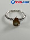 STERLING SILVER BROWN & WHITE STONE RING SIZE 8.00 MISSING STONE 1.9G #EV117
