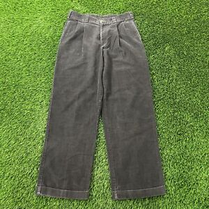 Vintage Tommy-Hilfiger Wide-Leg Corduroy Pants 32x30 Cuffed Straight Sleek Gray