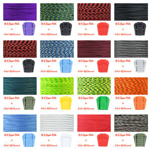 West Coast Paracord Variety Colors 10 Zipper Pulls + 425 Paracord Bags, Jackets