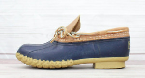 LL Bean Women's Blue Rubber Low Top Unlined Gumshoe Ankle Duck Boots Size 8 M