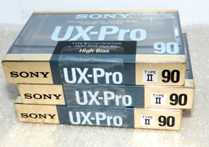 SONY BLANK CASSETTE TAPES UX-PRO HIGH BIAS Cro2 NEW 3 PACK SEALED VINTAGE TAPES
