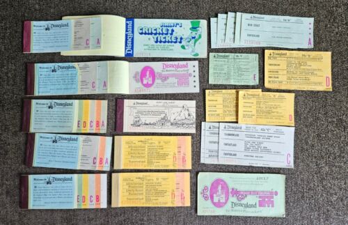 LOT OF TEN DISNEYLAND TICKET BOOKLETS + 13 LOOSE TICKETS ~ PRE 1982.