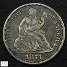 1871 S Seated Liberty Silver Dime 10C - Cleaned