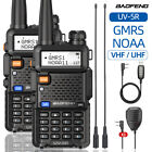 2 PACK Baofeng UV-5R Walkie Talkies VHF/UHF Long Range GMRS Ham Radio & Antenna