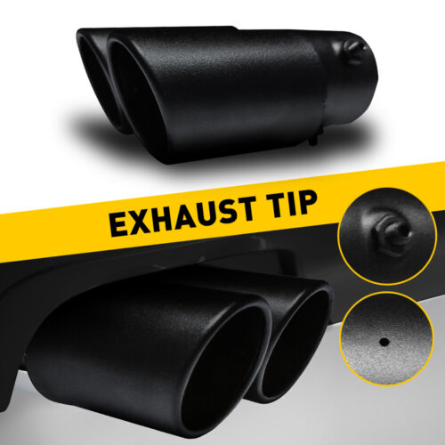 Car Rear Dual Exhaust Pipe Tail Muffler Tip Auto Accessories Replace Kit Black (For: 2016 Honda Fit EX 1.5L)