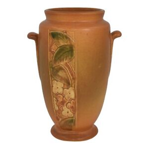 New ListingWeller Velva Brown 1928-33 Vintage Art Deco Pottery Handled Ceramic Vase