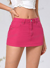 Denim micro mini skirt SHEIN soft denim pink daring sold out size M  30 x 11 