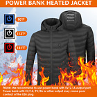 Heated Jacket Men Women Hooded Jacket USB Electric Heating Coat Detachable Hood