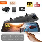 WOLFBOX 12'' 4K Rear View Mirror Camera Dual Dash Cam + Backup Camera with WDR