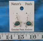 ~ Iridescent Paua Seashell Earrings ~ Turtles ~ Blue ~ Nickel-Free Wires/Hooks ~