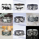 Carve Animals Rings Conservation Bear Viking Nordic Wolf Dog Cat Forest Jewelry