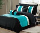 Black & Teal 8-pc Bed In A Bag Comforter Set Sheet Set Included Sale! - Serenity