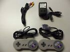 Super Nintendo SNES 2 Controllers AV Cable Power Adapter Bundle Brand New 5Z