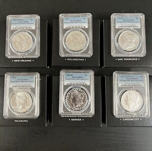 New Listing2021 Morgan and Peace Silver Dollar 6 Coin PCGS MS69 Set w/ OGP Blue Label 100th