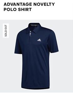 Adidas Advantage Novelty Golf Polo Shirt, Navy Blue, Men’s XL