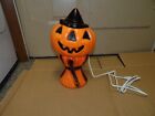 Vintage 1969 Empire Plastic Halloween Blow Mold Pumpkin on Haystack Jack Lantern