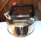Vintage Farberware Whistling Tea Kettle Pot 10 Cup Stainless Steel Cookware 758A