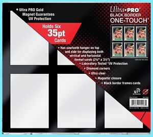 ULTRA PRO BLACK FRAME 6 CARD 35PT ONE TOUCH MAGNETIC HOLDER Wall Display Case