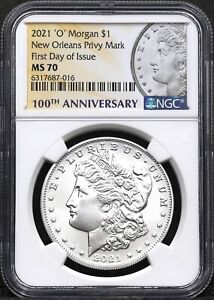 2021 O NGC MS-70 MORGAN SILVER $1 DOLLAR FIRST DAY OF ISSUE #2945