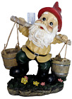 Garden Dwarf Yoke Two Buckets Statue Gnome Figurine Chores Flowers Water X-LARGE